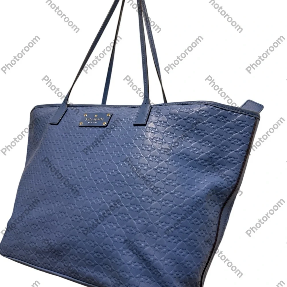 KATE SPADE PENN PLACE EMBOSSED MARGARETA TOTE BLUE COLOR